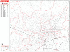 Greensboro Digital Map Red Line Style