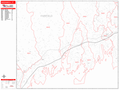 Greenwich Digital Map Red Line Style