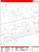 Gulfport Digital Map Red Line Style