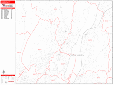 Hamden Digital Map Red Line Style