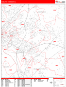 Hamilton Digital Map Red Line Style