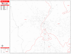 Hamilton Digital Map Red Line Style