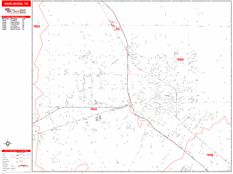 Harlingen Digital Map Red Line Style