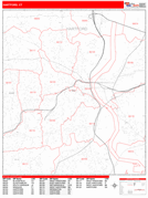 Hartford Digital Map Red Line Style