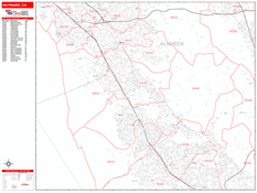 Hayward Digital Map Red Line Style