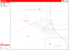 Helena Digital Map Red Line Style