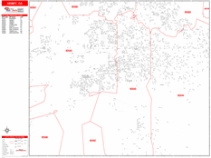 Hemet Digital Map Red Line Style