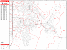 Henderson Digital Map Red Line Style