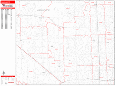 Hialeah Digital Map Red Line Style