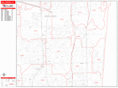 Hollywood Digital Map Red Line Style