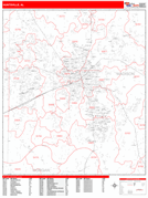Huntsville Digital Map Red Line Style