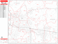 Independence Digital Map Red Line Style
