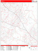 Irvine Digital Map Red Line Style