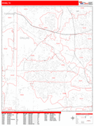 Irving Digital Map Red Line Style