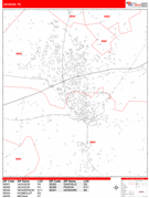 Jackson Digital Map Red Line Style