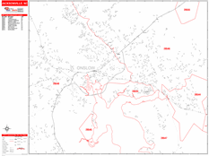 Jacksonville Digital Map Red Line Style