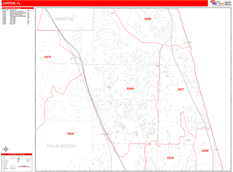 Jupiter Digital Map Red Line Style