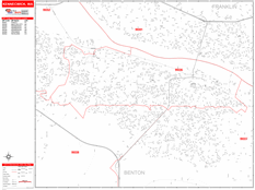Kennewick Digital Map Red Line Style