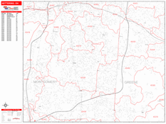 Kettering Digital Map Red Line Style