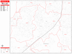 Lakewood Digital Map Red Line Style