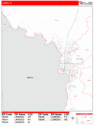 Laredo Digital Map Red Line Style