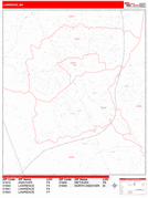 Lawrence Digital Map Red Line Style