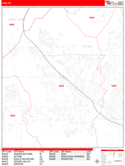 Lehi Digital Map Red Line Style