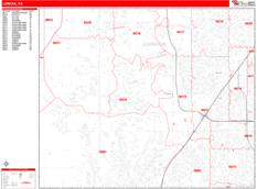 Lenexa Digital Map Red Line Style
