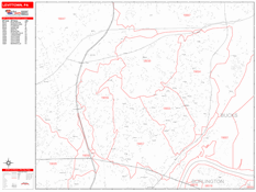 Levittown Digital Map Red Line Style