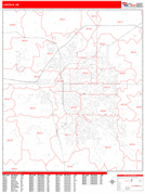 Lincoln Digital Map Red Line Style