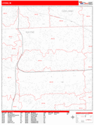 Livonia Digital Map Red Line Style