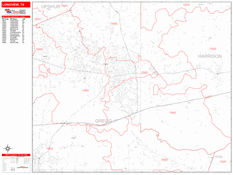 Longview Digital Map Red Line Style