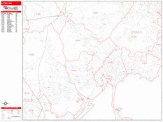 Lynn Digital Map Red Line Style
