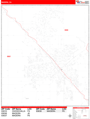 Madera Digital Map Red Line Style