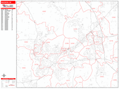 Madison Digital Map Red Line Style