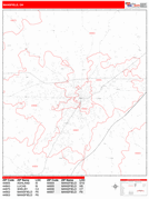Mansfield Digital Map Red Line Style