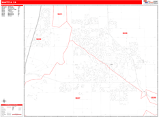 Manteca Digital Map Red Line Style