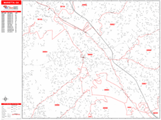 Marietta Digital Map Red Line Style