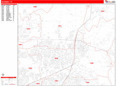 McKinney Digital Map Red Line Style