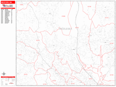 Medford Digital Map Red Line Style