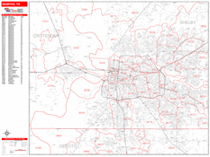 Memphis Digital Map Red Line Style