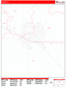 Merced Digital Map Red Line Style