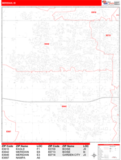 Meridian Digital Map Red Line Style