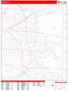 Mesquite Digital Map Red Line Style