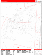 Middletown Digital Map Red Line Style