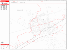 Midland Digital Map Red Line Style