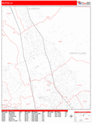 Milpitas Digital Map Red Line Style