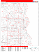 Milwaukee Digital Map Red Line Style