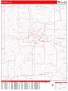 Minneapolis Digital Map Red Line Style