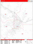 Missoula Digital Map Red Line Style